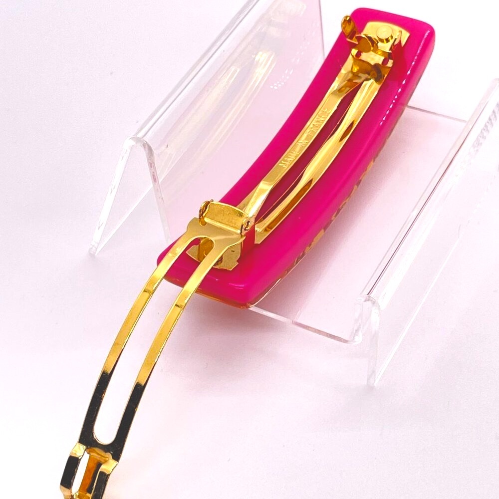 Louis Vuitton LV Monogram Hot Pink Inclusion Hair Barrette Clip - Picture 6 of 9